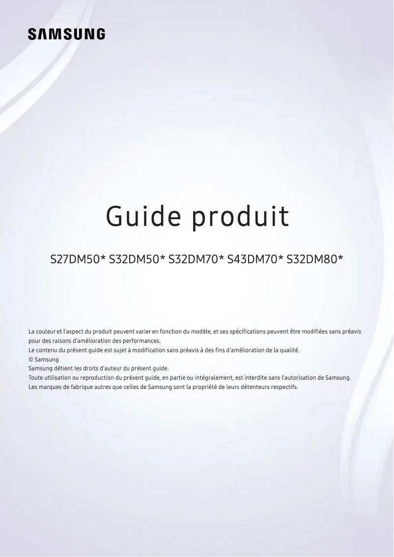 Page 1 de la notice Brochure Samsung S32DM801UM