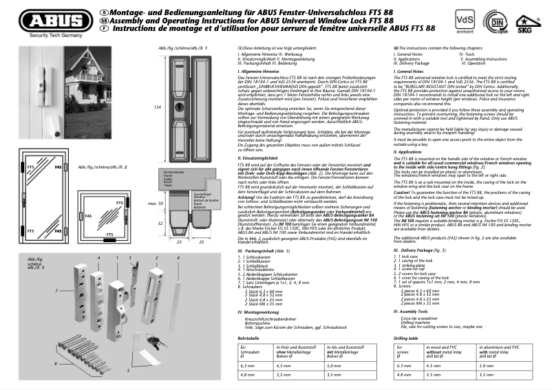 Image de la première page du manuel de l'appareil FTS88