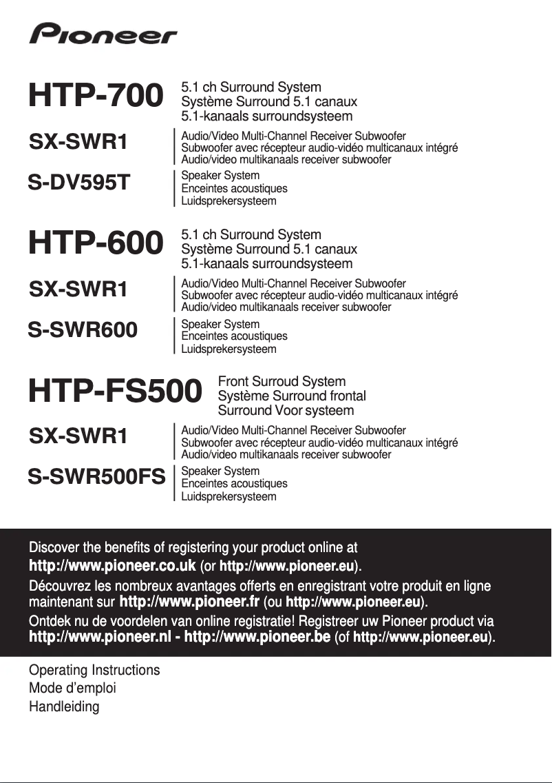 Page n°1 - Manuel utilisateur Pioneer HTP-700