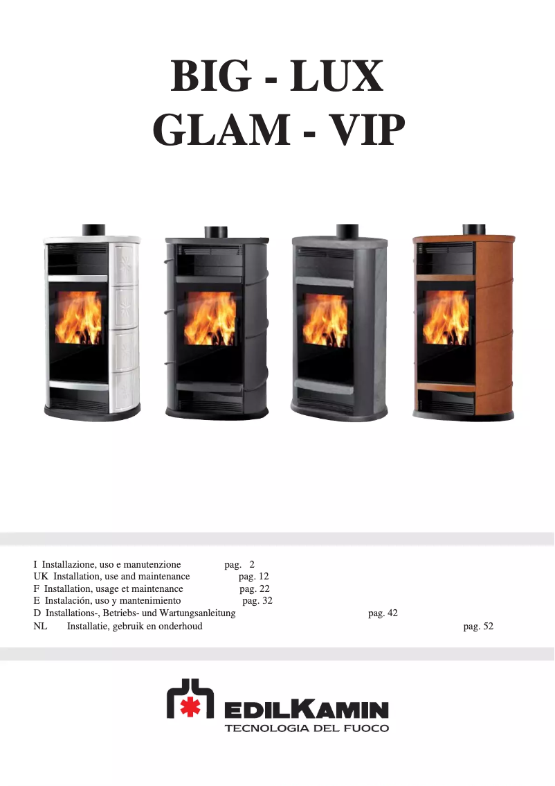 Page 1 de la notice Manuel utilisateur Edilkamin GLAM