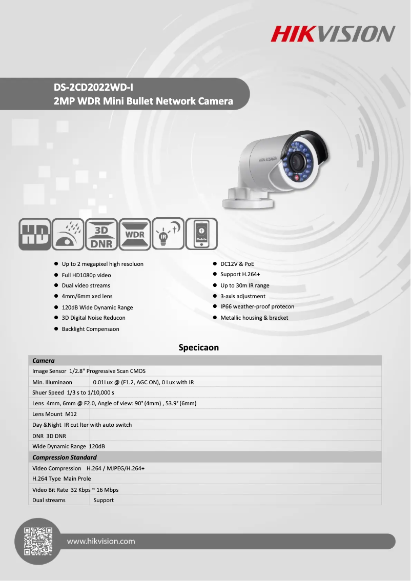 Image de la première page du manuel de l'appareil DS-2CD2022WD-I