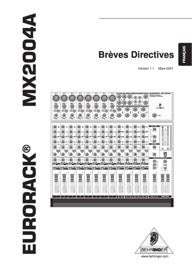 Image de la première page du manuel de l'appareil Eurorack MX2004A
