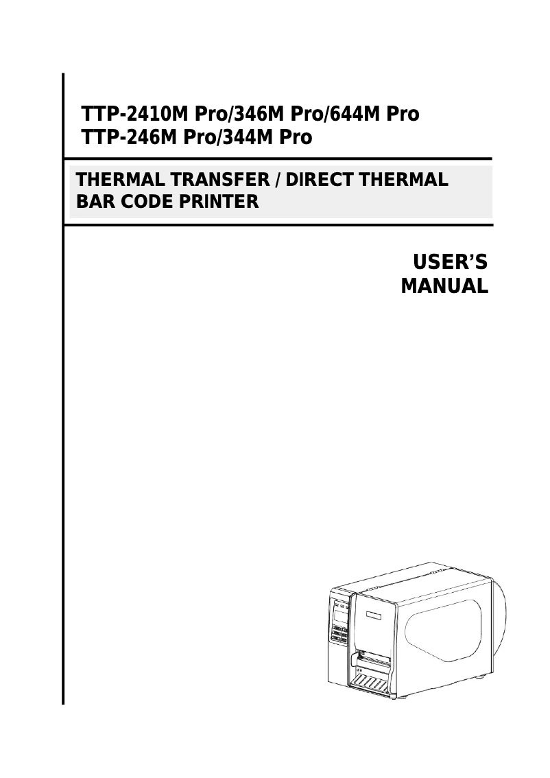 Image de la première page du manuel de l'appareil TTP-344M Pro