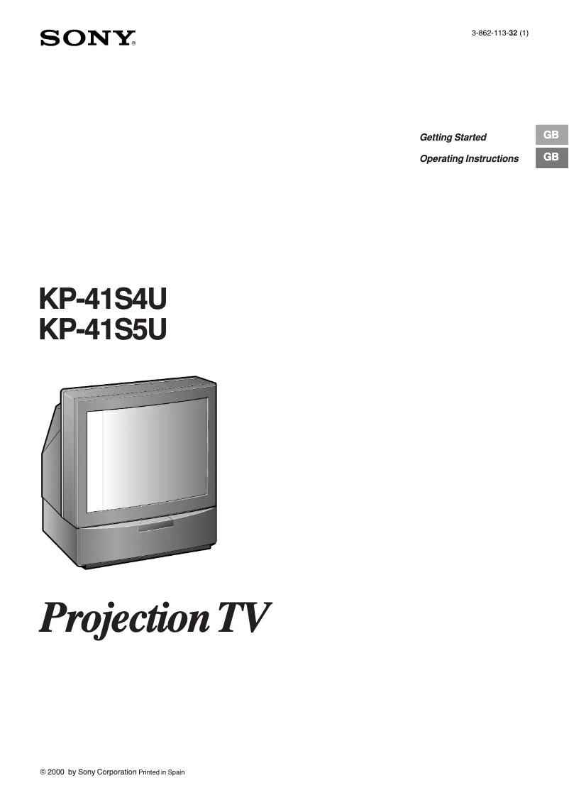 Page n°1 - Manuel utilisateur Sony KP-41S4U