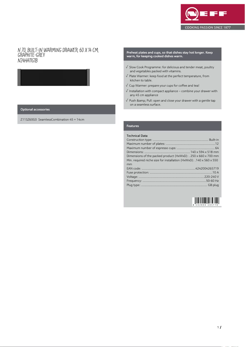 Image de la première page du manuel de l'appareil N24HA11G1B