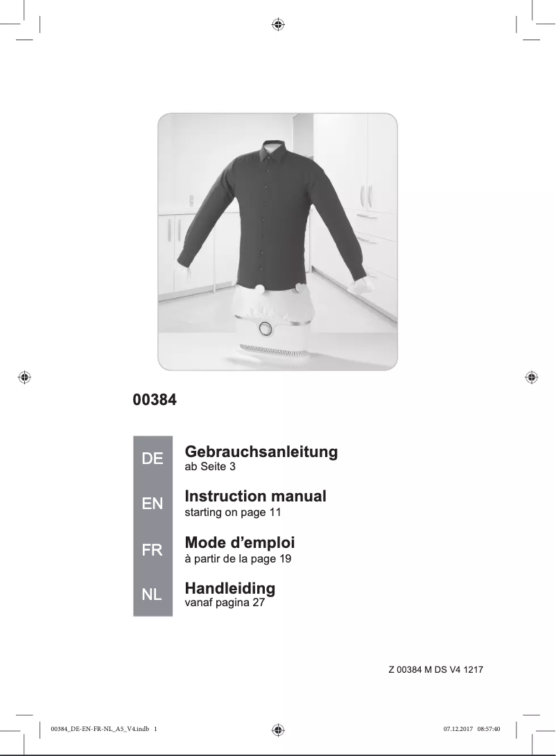 Image de la première page du manuel de l'appareil 00384