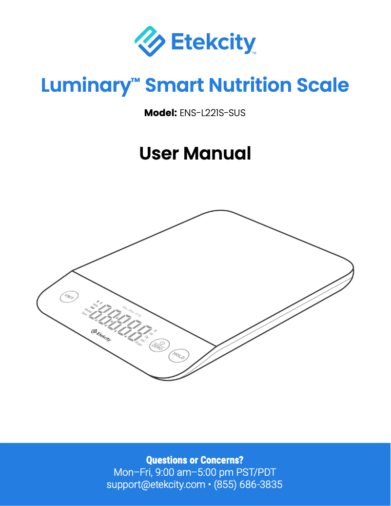 Page 1 de la notice Manuel utilisateur Etekcity ENS-L221S-SUS