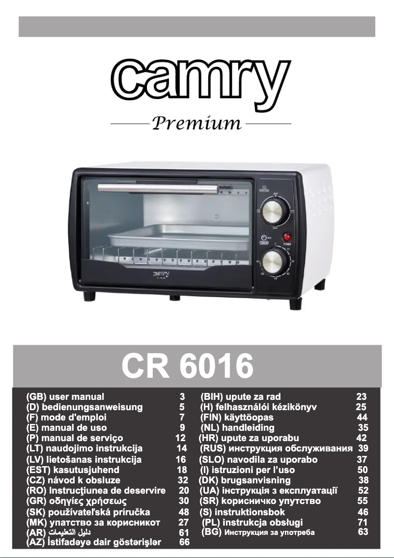 Image de la première page du manuel de l'appareil CR 6016