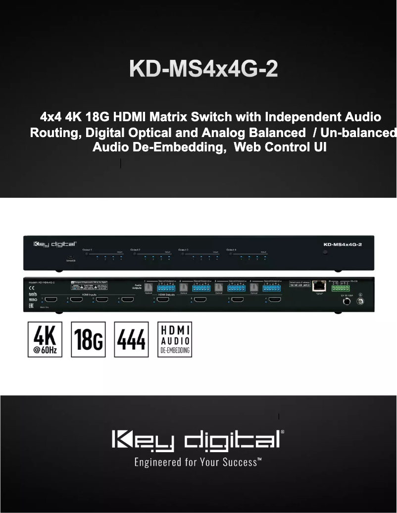 Page 1 de la notice Manuel utilisateur Key Digital KD-MS4x4G-2