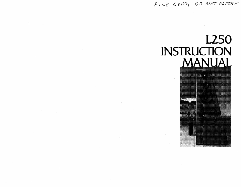 Page 1 de la notice Manuel utilisateur JBL L250