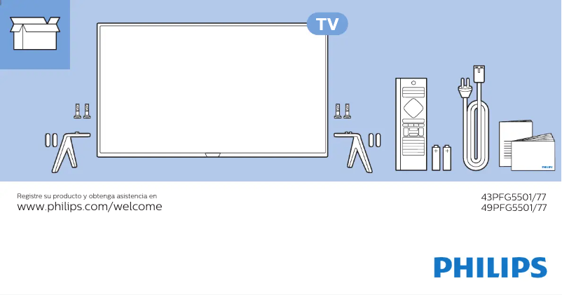 Page 1 de la notice Guide de démarrage rapide Philips 5500 series 43PFG5501
