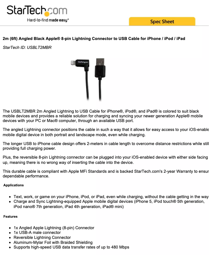 Page n°1 - Manuel utilisateur StarTech.com USBLT2MBR