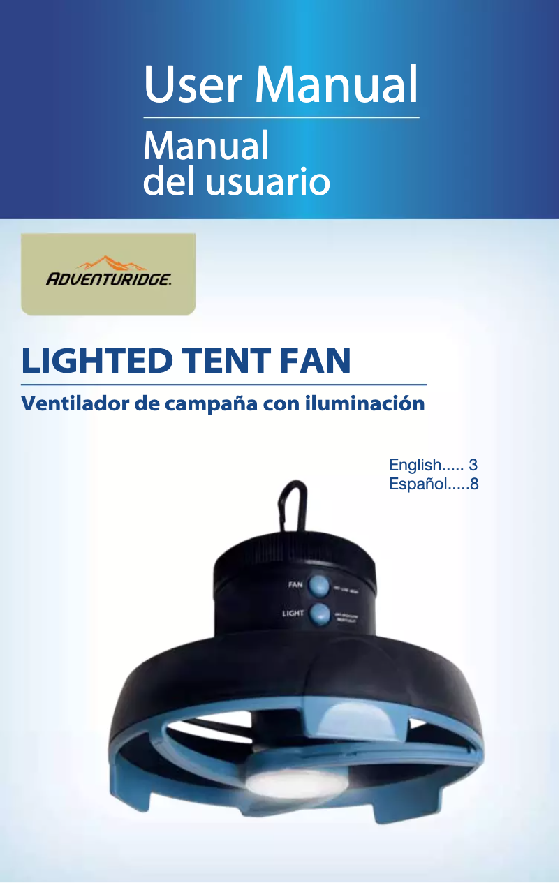 Page 1 de la notice Manuel utilisateur Adventuridge Lighted Tent Fan 52912