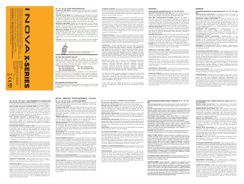 Page 1 de la notice Manuel utilisateur Nite Ize Inova X5