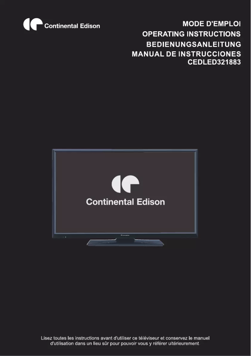 Page 1 de la notice Manuel utilisateur Continental Edison CEDLED321883