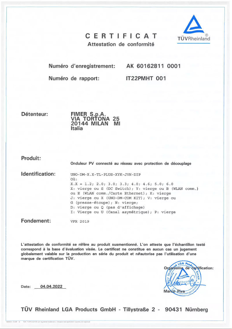 Page n°1 - Guide d'installation FIMER UNO-DM-3.0-TL-PLUS-Q
