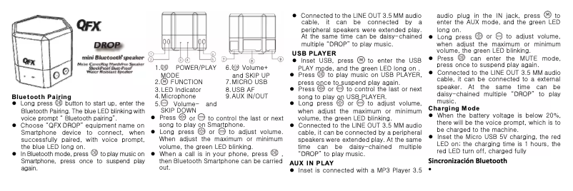 Page n°1 - Manuel utilisateur QFX BT-43WA