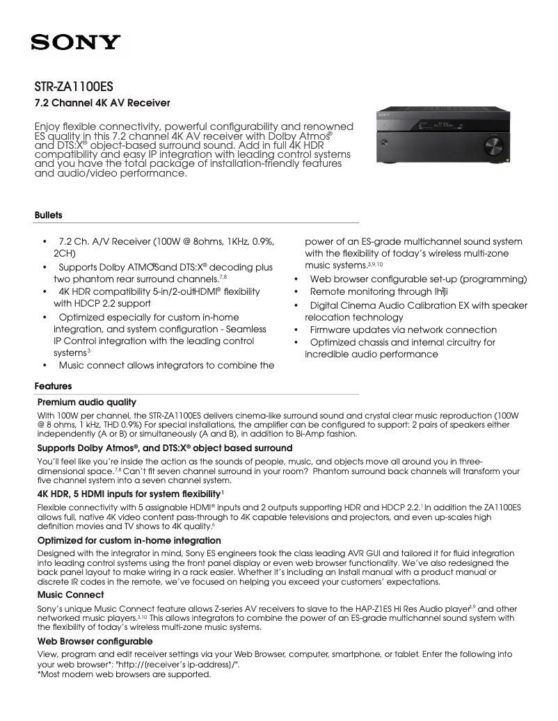 Image de la première page du manuel de l'appareil STR-ZA3100ES