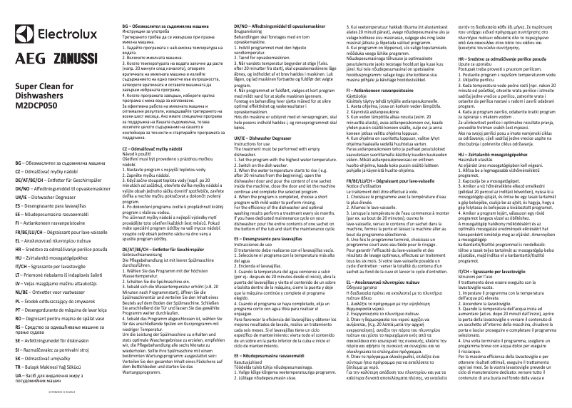 Page 1 de la notice Manuel utilisateur AEG M2DCP050