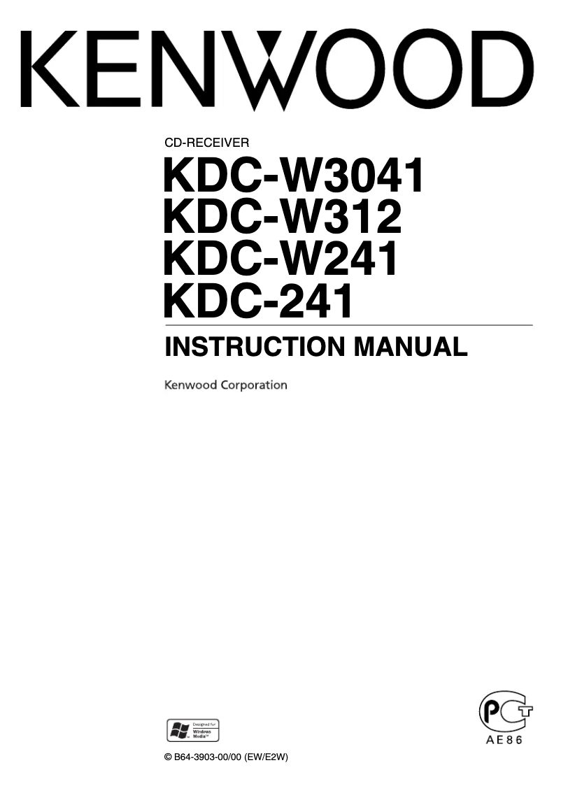 Page n°1 - Manuel utilisateur Kenwood KDC-W241AY