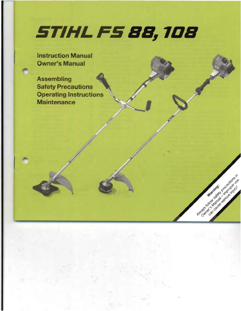 Image de la première page du manuel de l'appareil FS 88