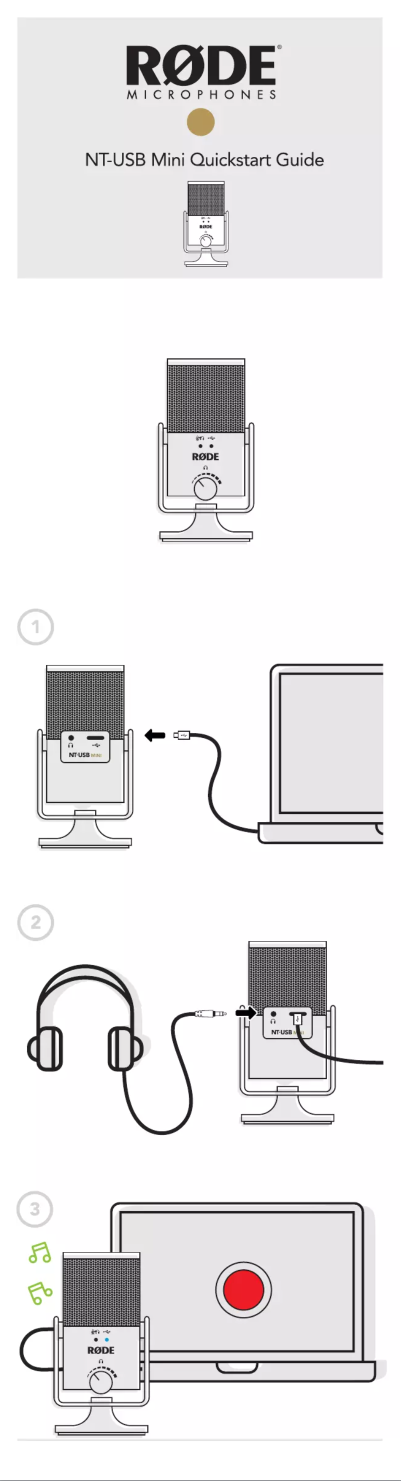 Page 1 de la notice Manuel utilisateur Røde NT-USB Mini