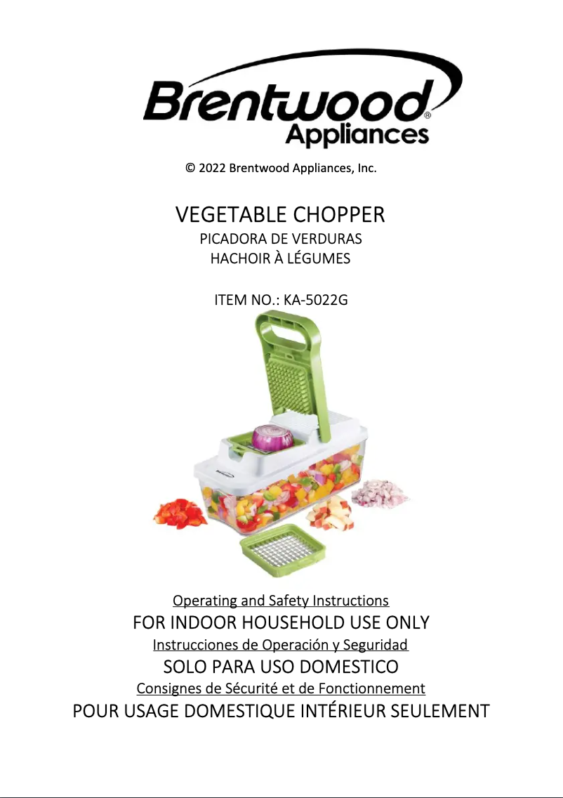 Page 1 de la notice Manuel utilisateur Brentwood KA-5022G