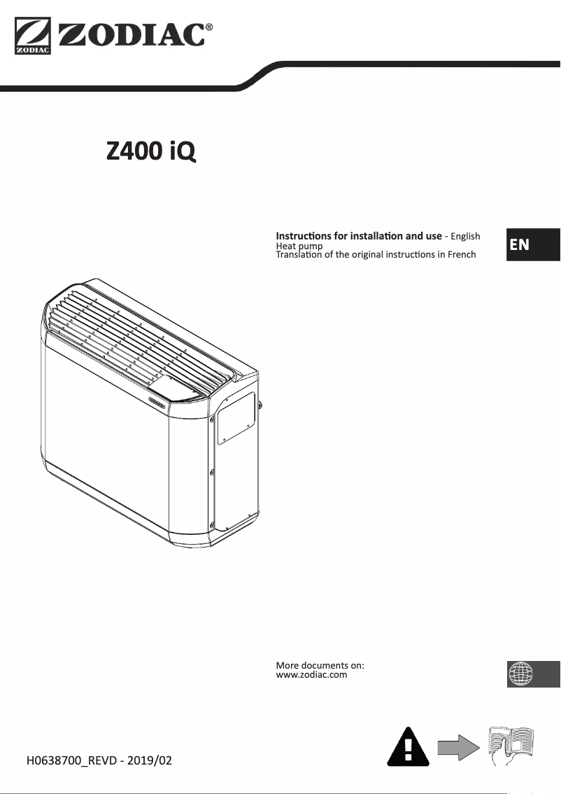 Image de la première page du manuel de l'appareil Z400 iQ