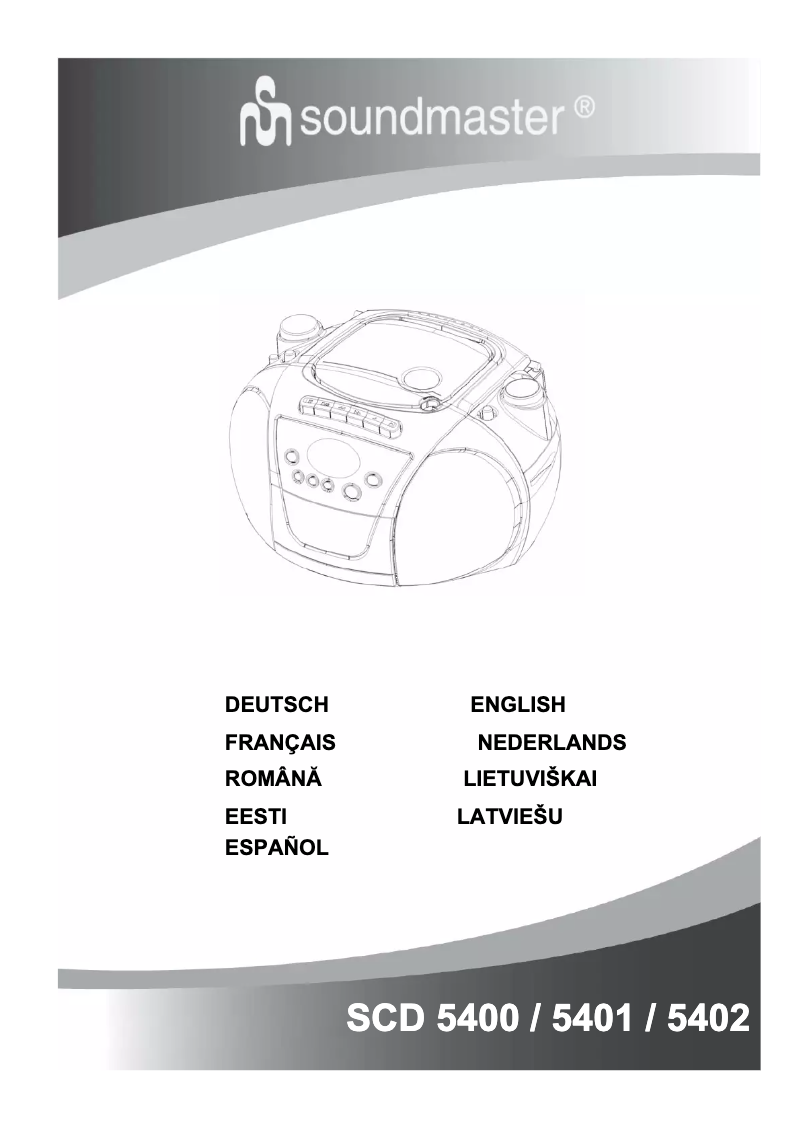 Page n°1 - Manuel utilisateur Soundmaster SCD 5402