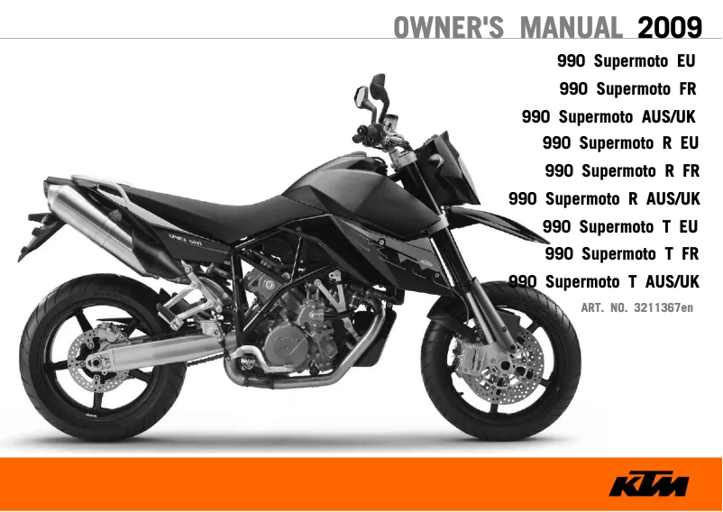 Page 1 de la notice Manuel utilisateur KTM 990 Supermoto T (2009)