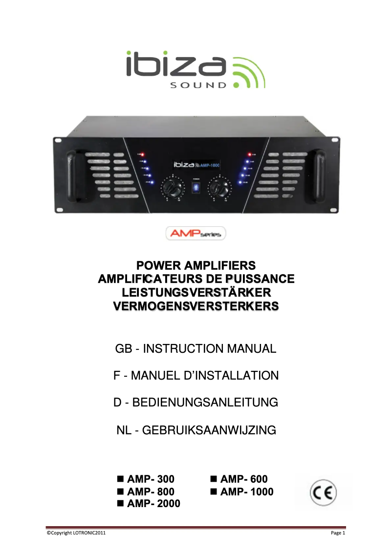 Página 1 del manual Manual de usuario Ibiza Sound AMP-300