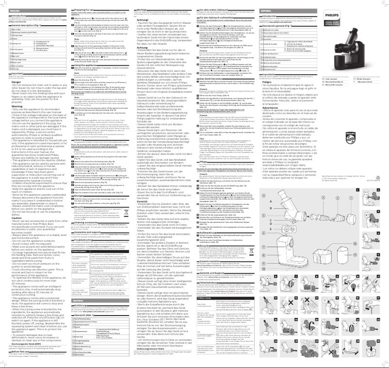 Image de la première page du manuel de l'appareil Viva Collection HR1888