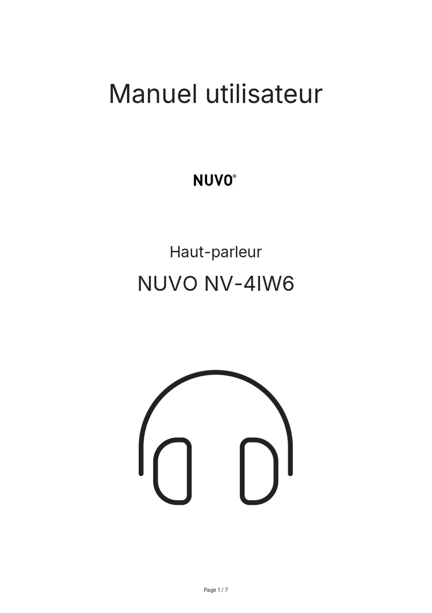 Image de la première page du manuel de l'appareil NV-4IW6