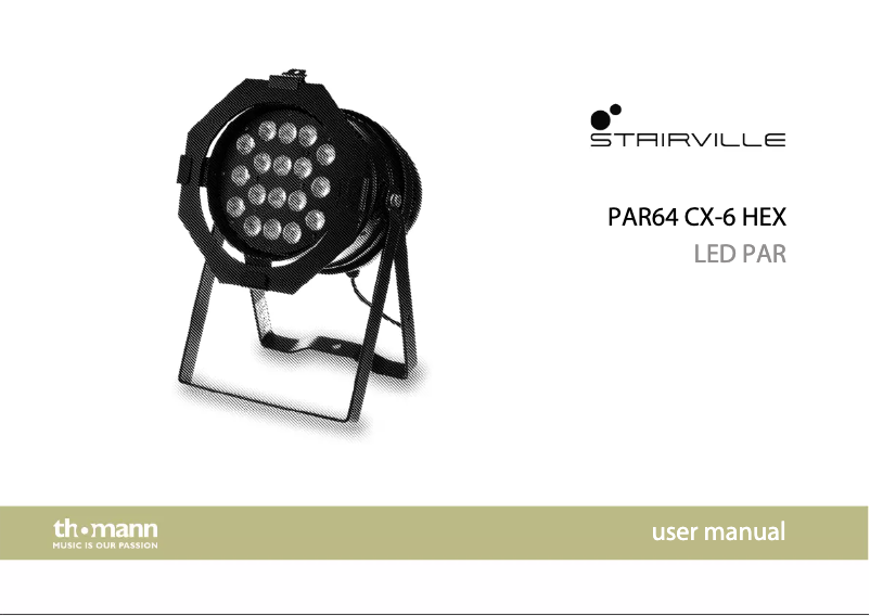 Page 1 de la notice Manuel utilisateur Stairville PAR64 CX-6