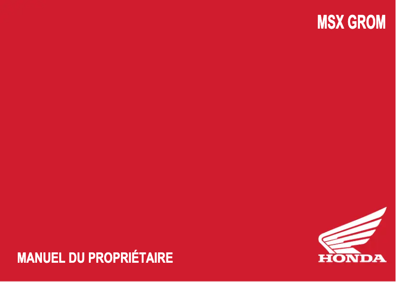 Página 1 del manual Manual de usuario Honda MSX125A (2023)