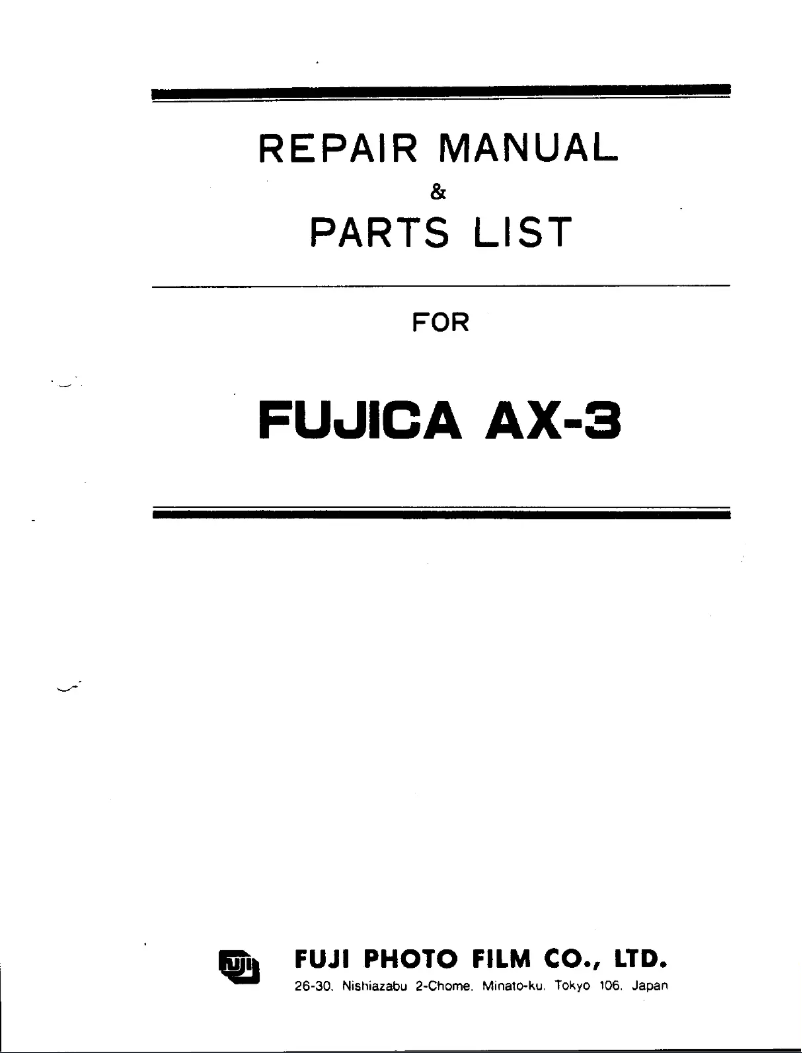 Page n°1 - Manuel utilisateur Fuji AX-3