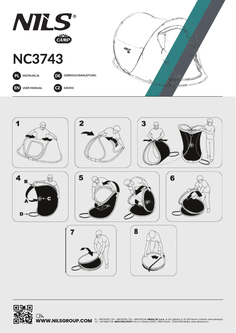 Page n°1 - Manuel utilisateur Nils camp NC3743