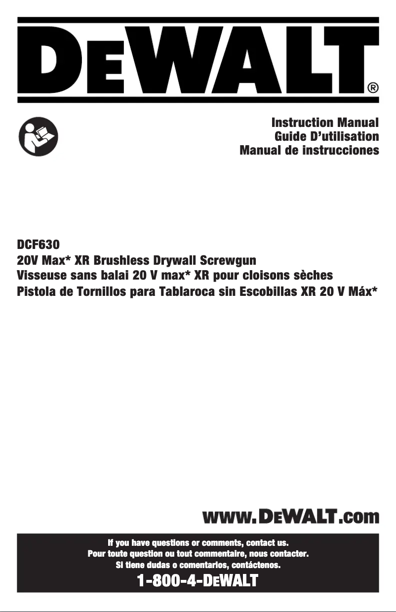 Image de la première page du manuel de l'appareil DCF630