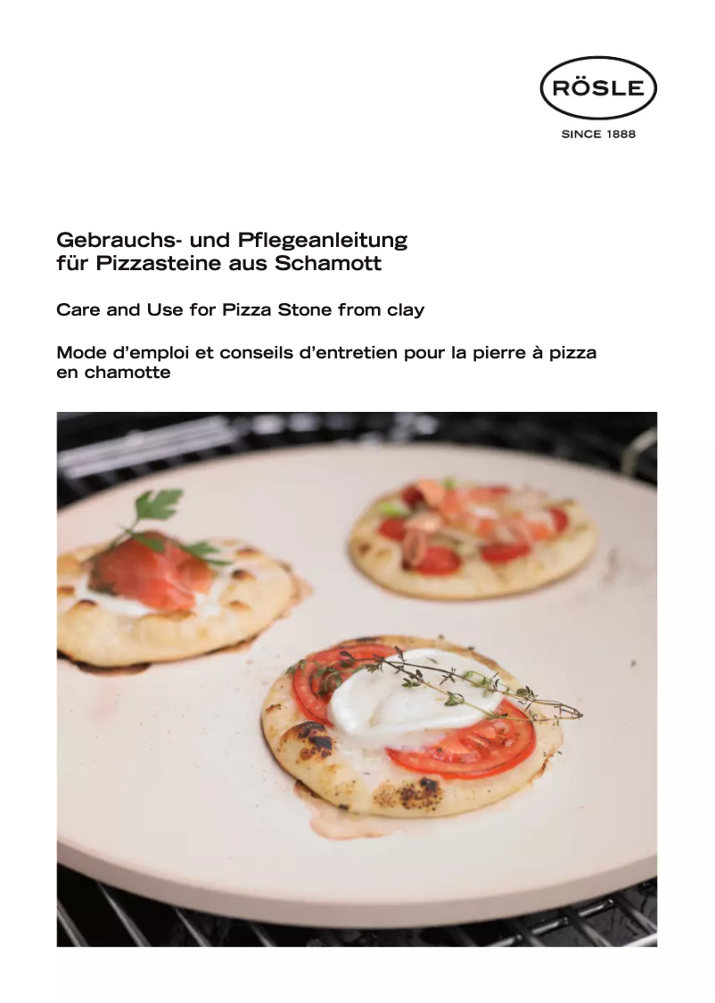 Page 1 de la notice Manuel utilisateur Rösle 25074