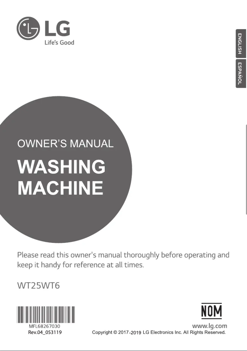 Image de la première page du manuel de l'appareil WT25WT6