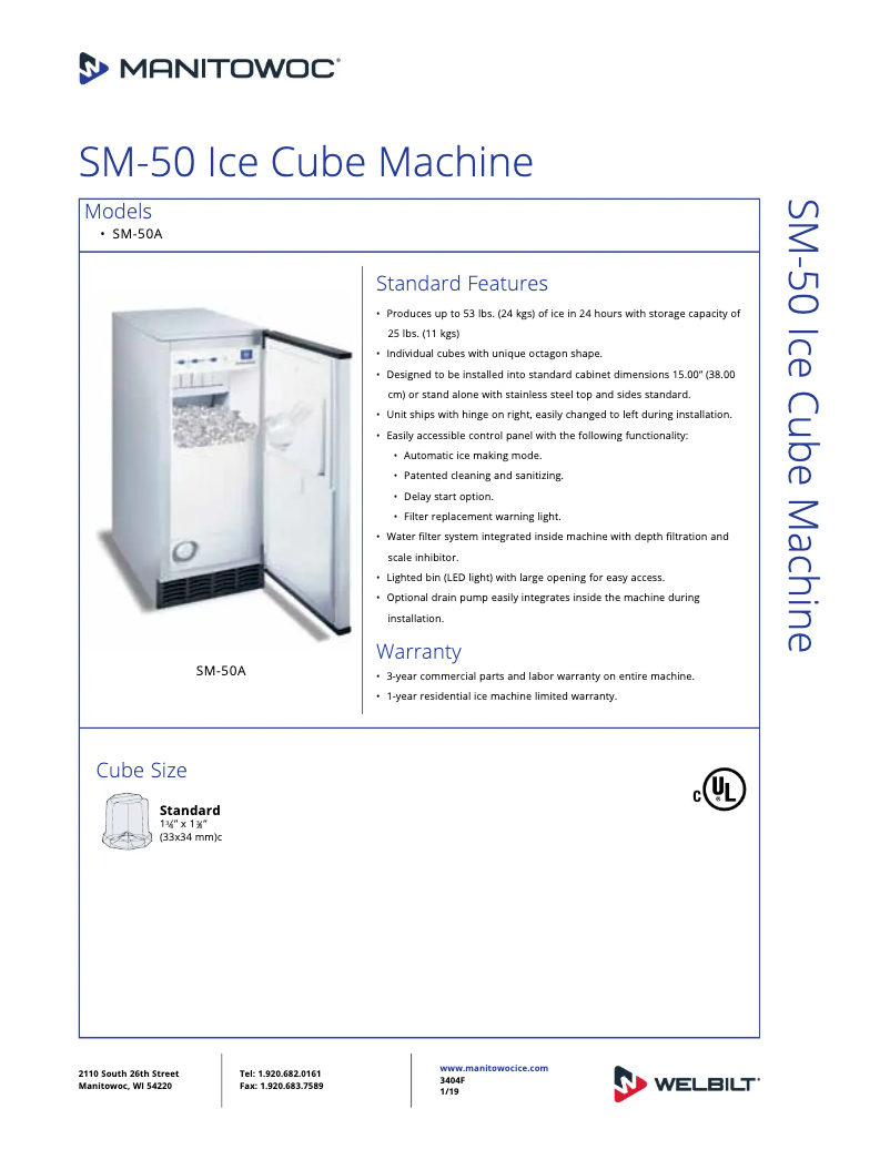 Image de la première page du manuel de l'appareil SM-50A