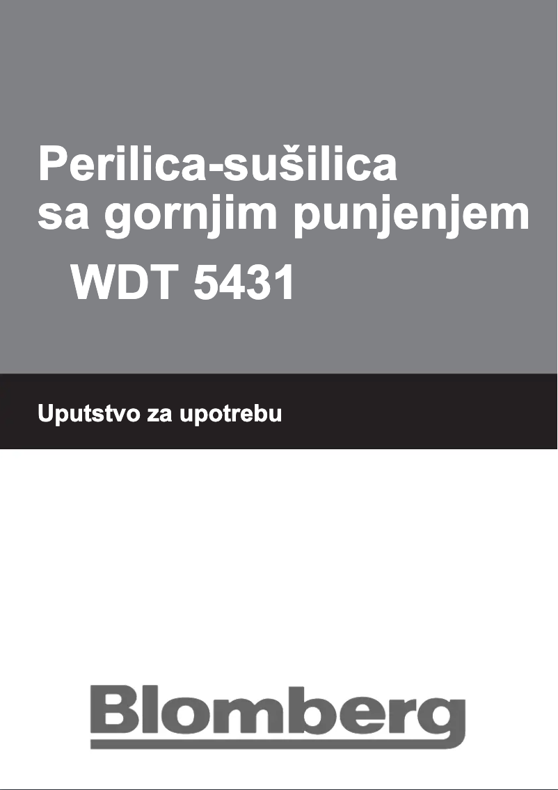 Page 1 de la notice Manuel utilisateur Blomberg WDT 5431
