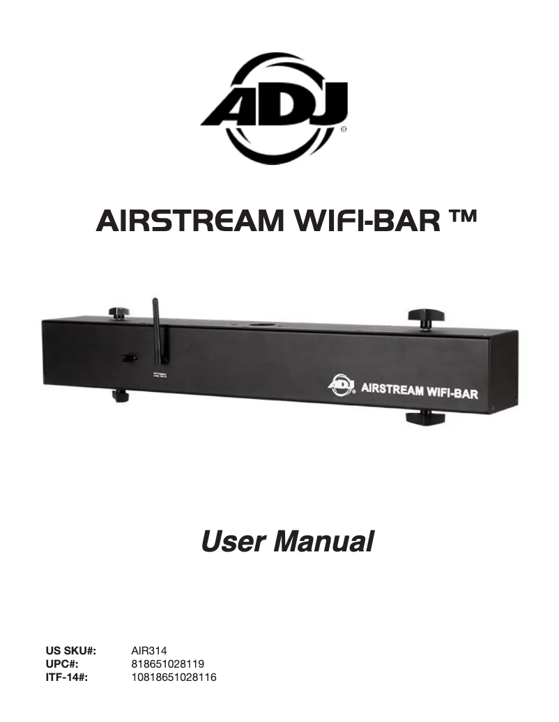 Página 1 del manual Manual de usuario American DJ Airstream Wi-Fi Bar