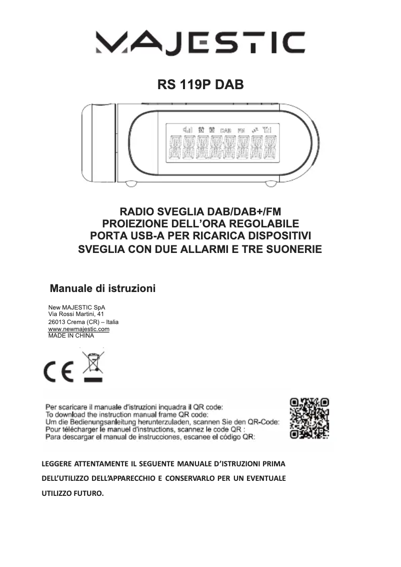Página 1 del manual Manual de usuario Majestic RS 119P DAB
