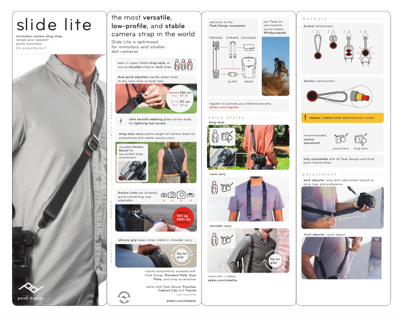 Page n°1 - Manuel utilisateur Peak Design Slide Lite