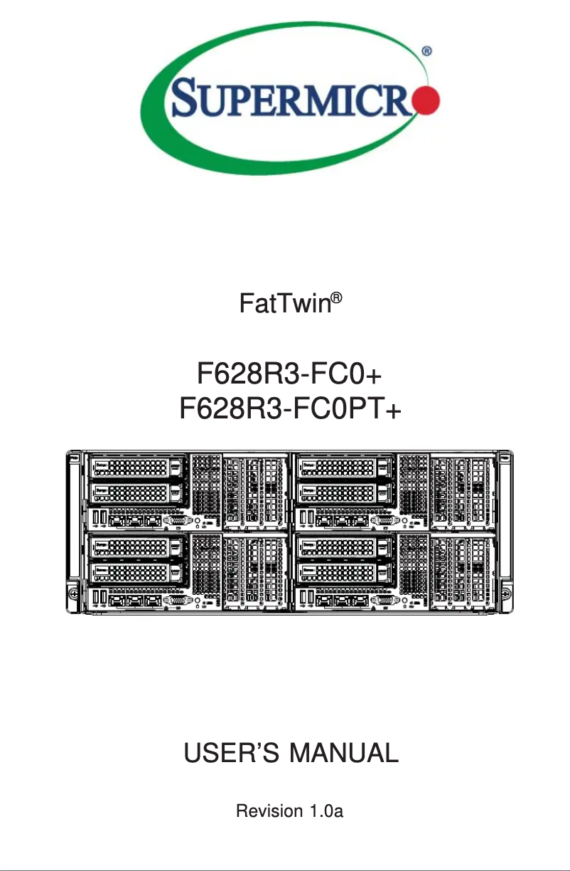 Image de la première page du manuel de l'appareil SuperServer F628R3-FC0PT+