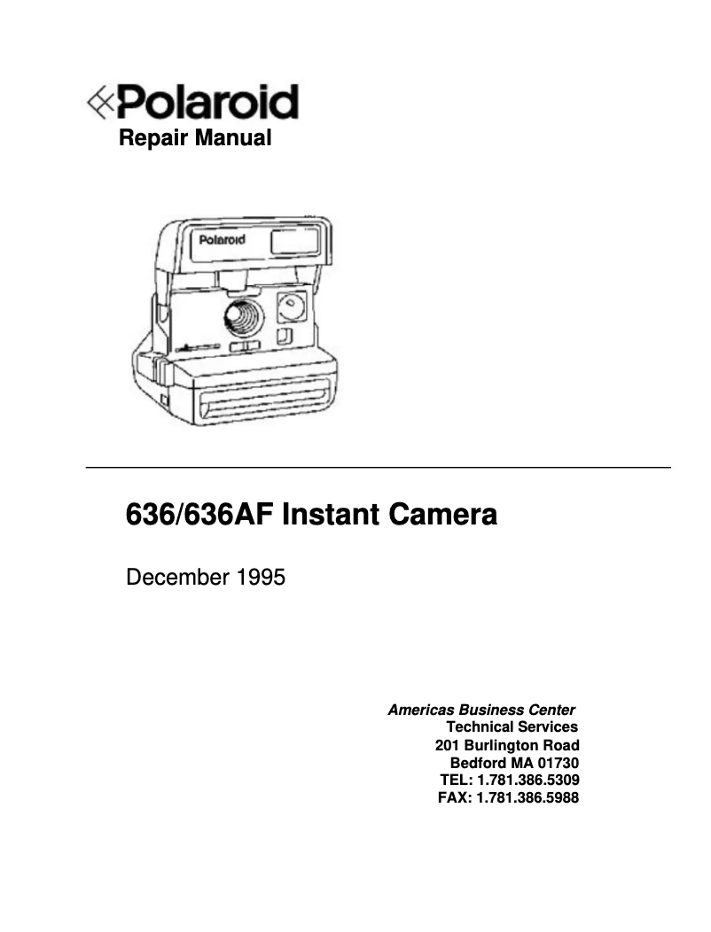 Page 1 de la notice Manuel utilisateur Polaroid 636