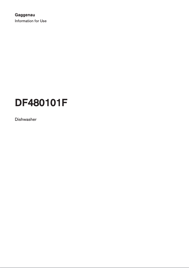 Page n°1 - Manuel utilisateur Gaggenau DF480101F