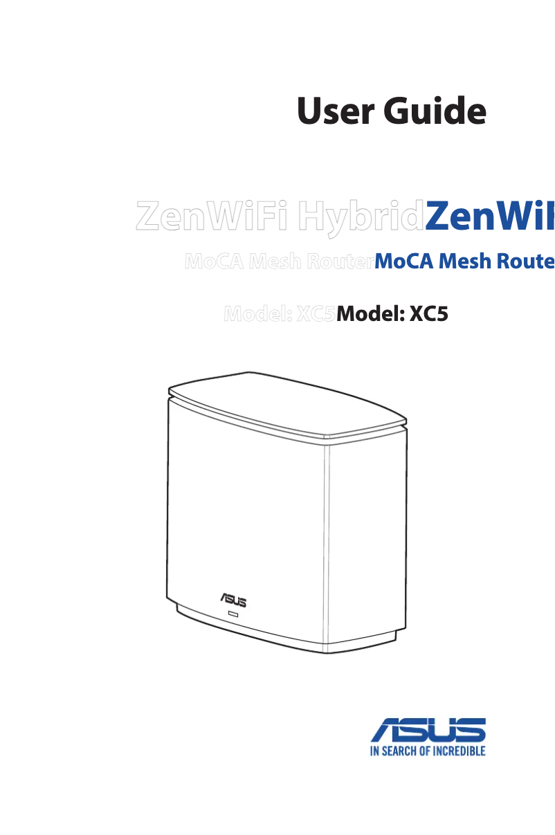 Image de la première page du manuel de l'appareil ZenWiFi Hybrid XC5