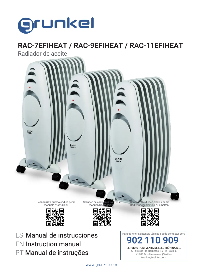 Image de la première page du manuel de l'appareil RAC-11EFIHEAT